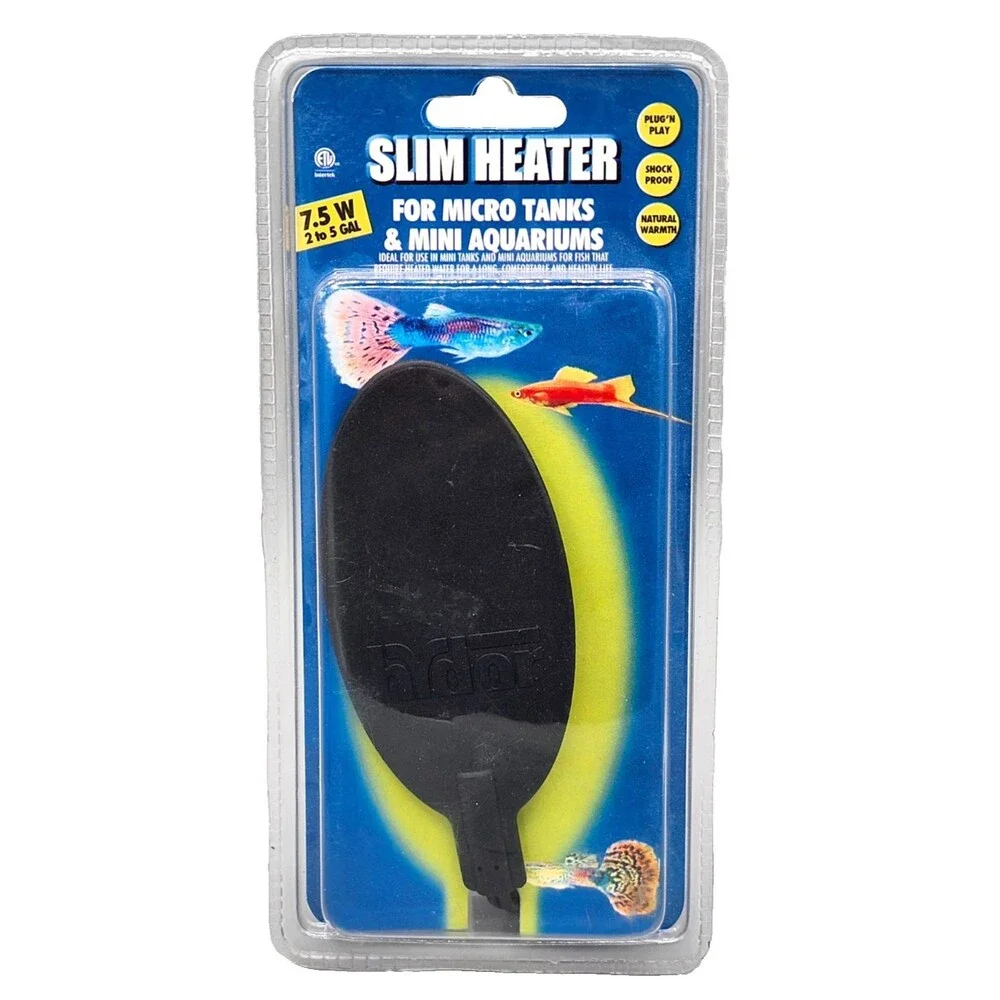 Slim Heater for Mini and Micro Aquariums 7.5 Watts 2-5 Gallon Tanks New Sealed